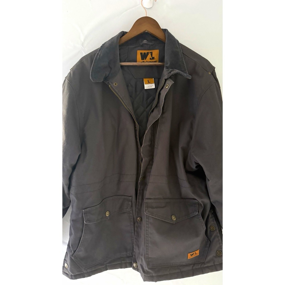 Wells Lamont Gray Quilted Lined Construction Work Jacket Cotton/Poly, Size L